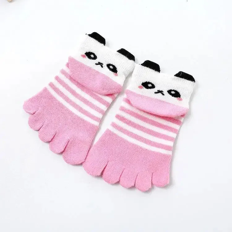 Toddler Baby Kids Girls Boys Cartoon Socks Babies Child Animal Five Fingers Sock Hosiery Mesh Breathable Toe Socks Accessories