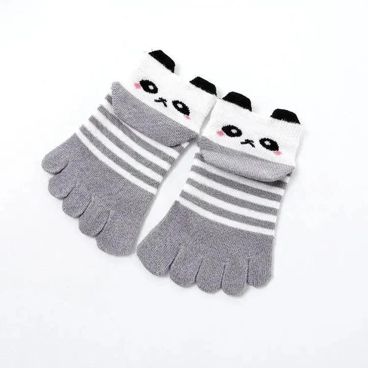 Toddler Baby Kids Girls Boys Cartoon Socks Babies Child Animal Five Fingers Sock Hosiery Mesh Breathable Toe Socks Accessories