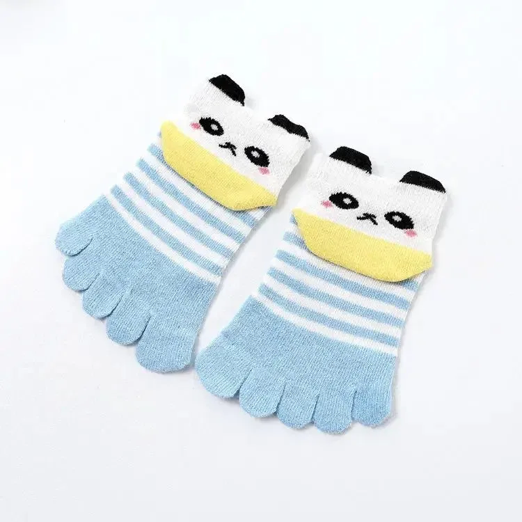 Toddler Baby Kids Girls Boys Cartoon Socks Babies Child Animal Five Fingers Sock Hosiery Mesh Breathable Toe Socks Accessories