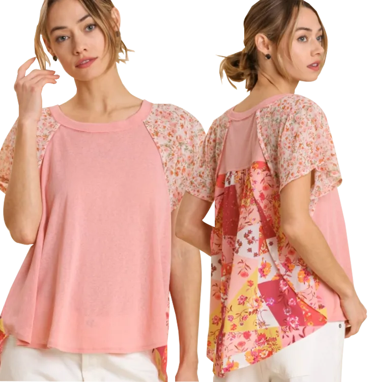 Umgee Floral Rose Top