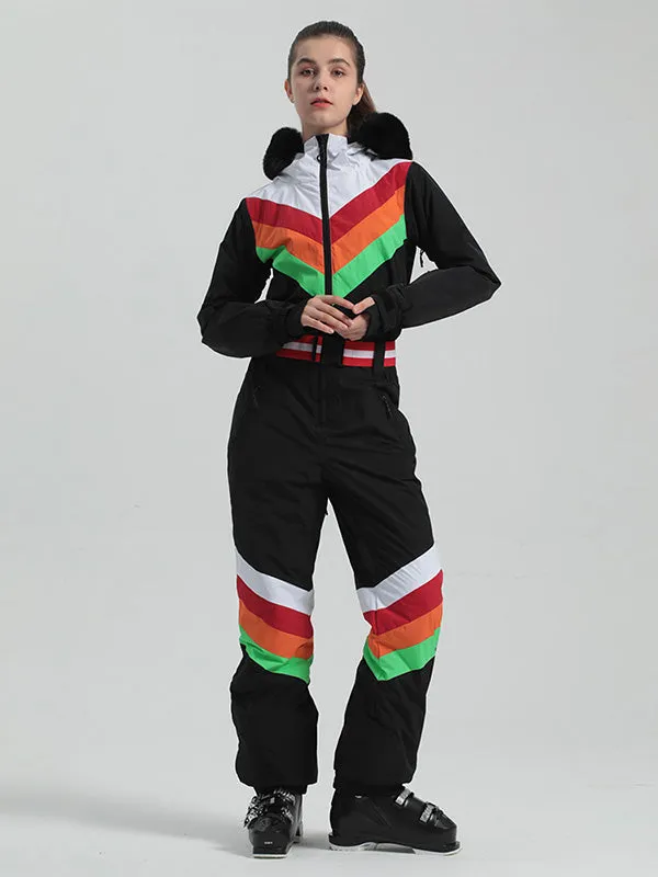 Women's Gsou Snow Padded V Stripe Ski Suit