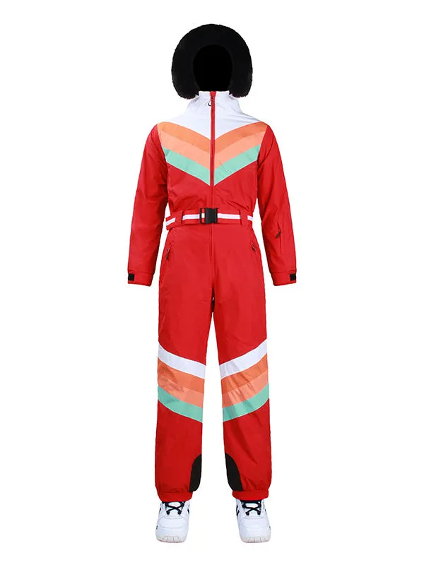 Women's Gsou Snow Padded V Stripe Ski Suit