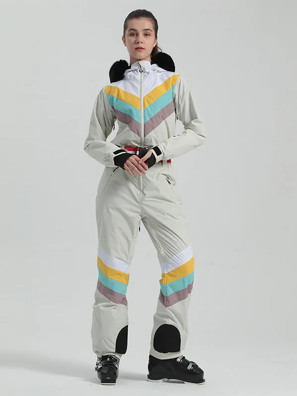 Women's Gsou Snow Padded V Stripe Ski Suit