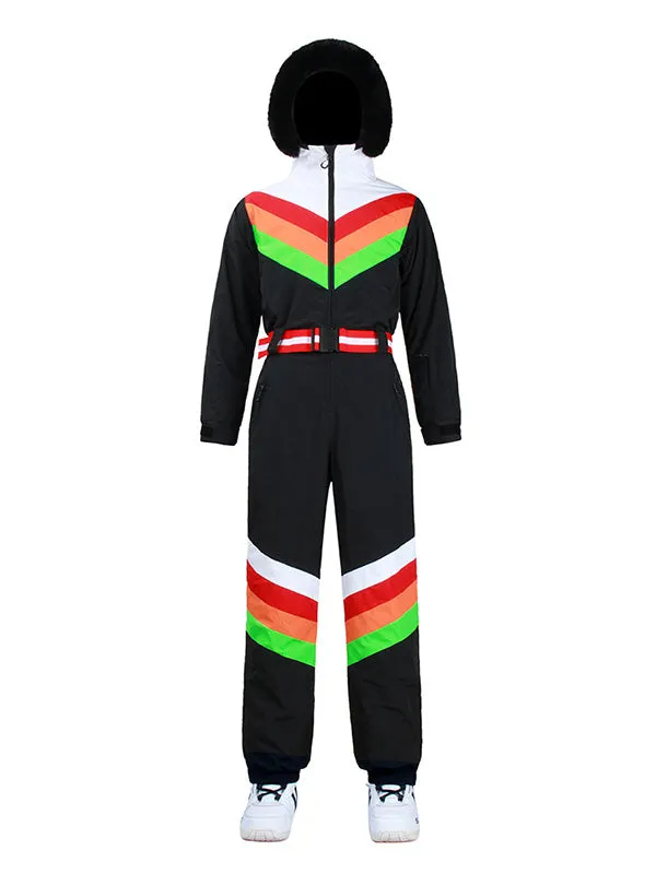 Women's Gsou Snow Padded V Stripe Ski Suit