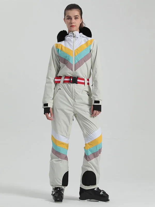 Women's Gsou Snow Padded V Stripe Ski Suit