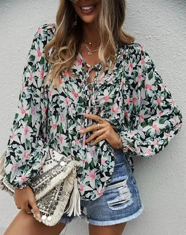 Women’s Long Sleeve Floral Top