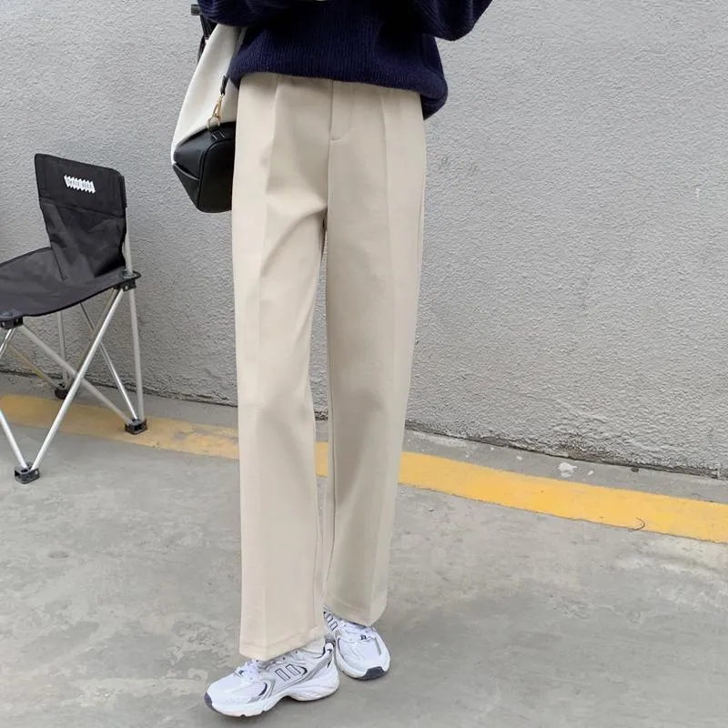 Woolen Korean Aesthetic Solid Color Pants