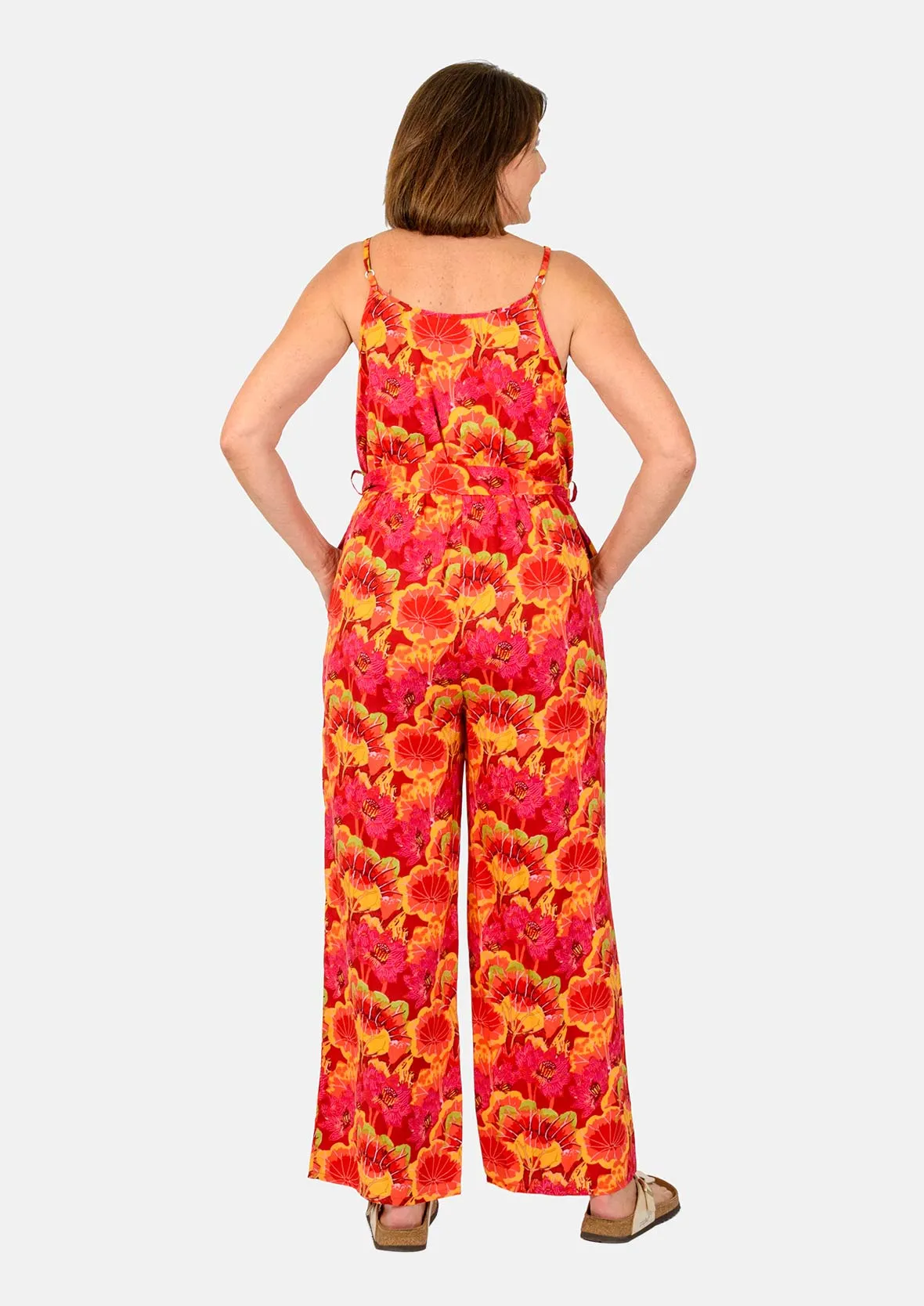 Wrap Front Floral Jumpsuit